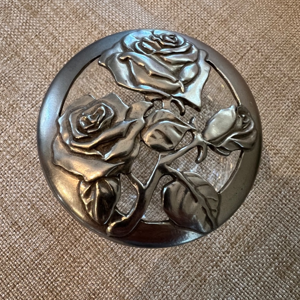 Potpourri Vintage 1988 Pewter and Glass Dish Trinket by Seagull Pewter of Canada - Picture 2 of 5